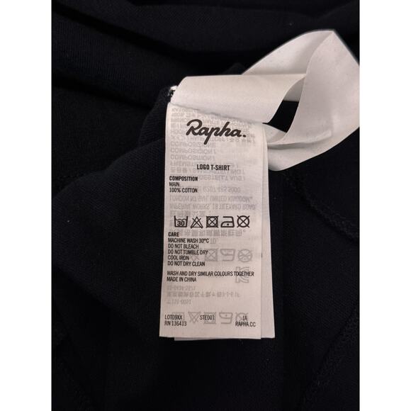 Rapha Logo T Shirt Large Mens Black Chain Stitch Embroidered Short Sleeve - Picture 8 of 8